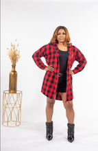 Load image into Gallery viewer, &quot;Black/Red Plaid Shacket&quot;

