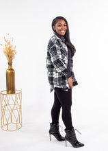 Load image into Gallery viewer, &quot;Black/Wht Plaid Shacket&quot;
