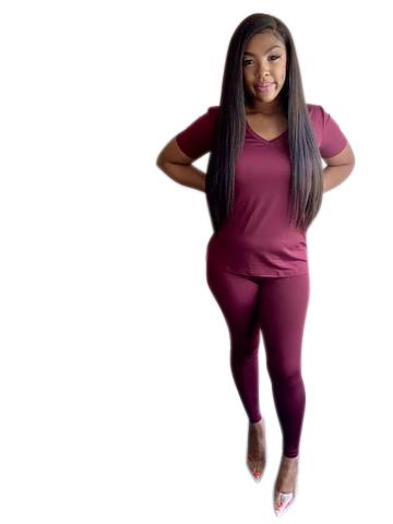 “Chill Set” Burgundy - Tanz's Boutique